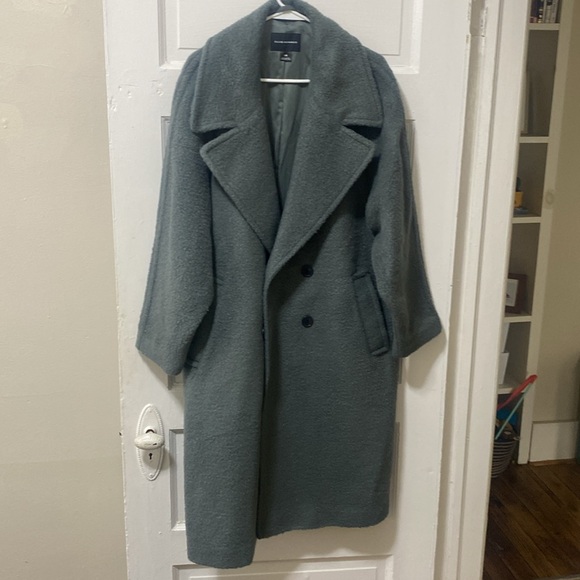 club monaco Double-Breasted Textured Relaxed Coat large - Picture 4 of 9